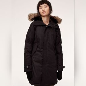 AritziaTna Avoriaz Black Parka Goose Down Water Resistant Jacket Size Small